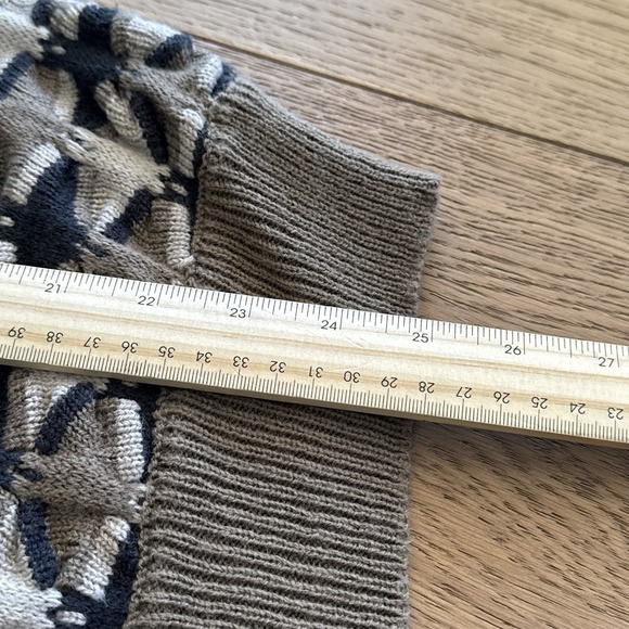 Vintage Saturdays NYC Sweater Mens XL Brown Geometric Granpa Knit Textured Y2K - Picture 7 of 7